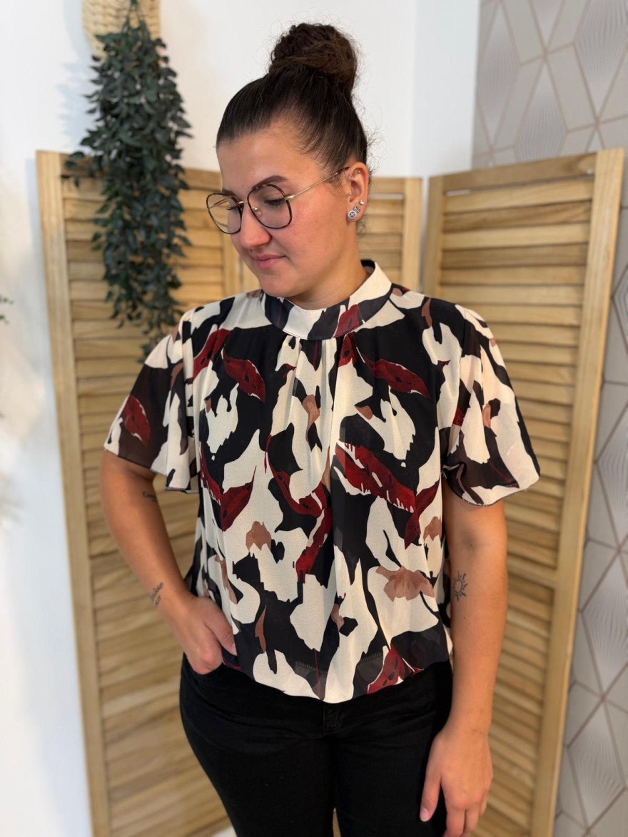 Haut Blousant Femme Bordeaux ou Bleu Latino | Marina & Paloma