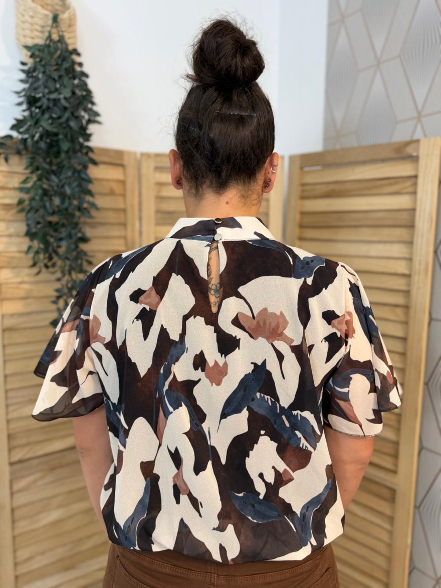 Haut Blousant Femme Bordeaux ou Bleu Latino | Marina & Paloma