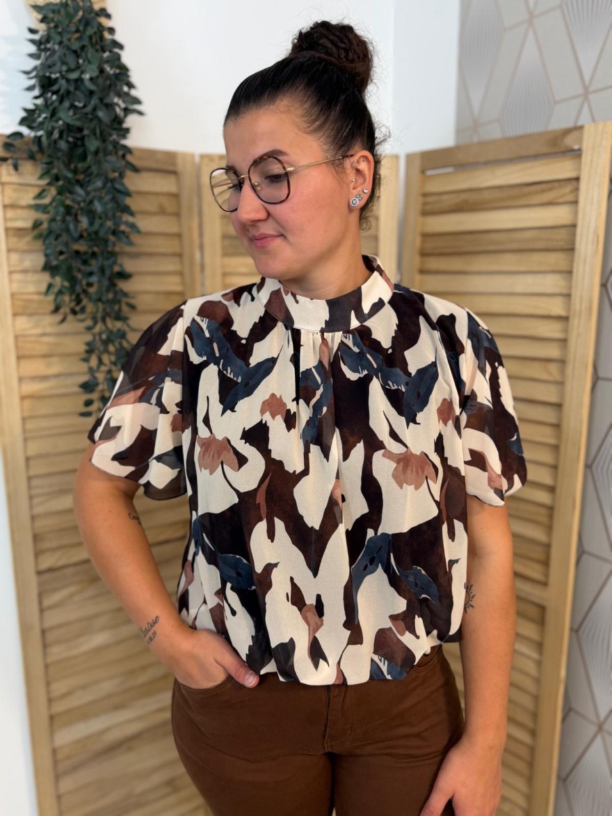 Haut Blousant Femme Bordeaux ou Bleu Latino | Marina & Paloma