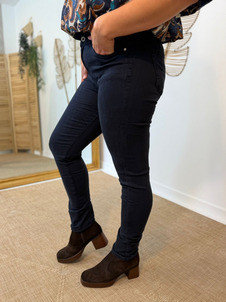Jean Slim Bleu Marine Norfy Femme Stretch | Marina & Paloma