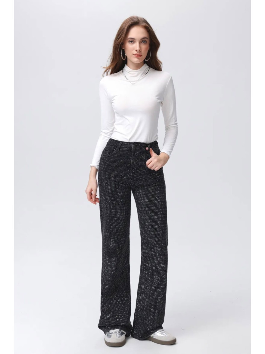 Jean Wide Leg Full Strass Sarah John | Marina & Paloma