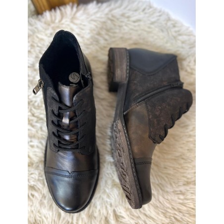 Bottine Remonte D4378-91 Noire à Lacets | Marina & Paloma
