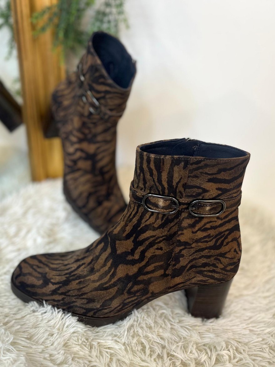 Bottine Dorking D9809 Zébrée Marron Talon 6 cm | Marina & Paloma
