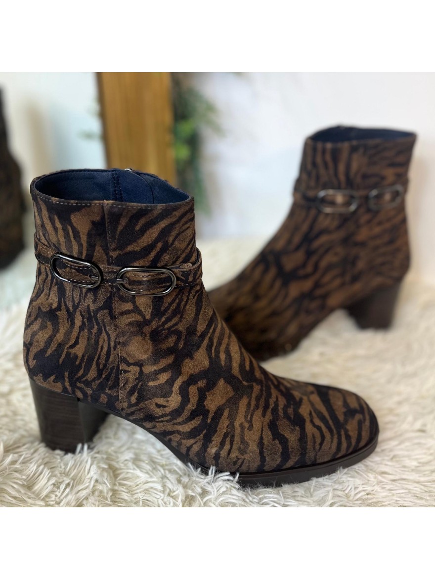 Bottine Dorking D9809 Zébrée Marron Talon 6 cm | Marina & Paloma