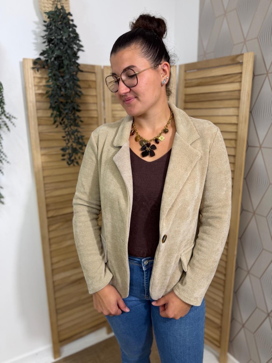 Veste Blazer Effet Velours Petit Prix | Marina & Paloma