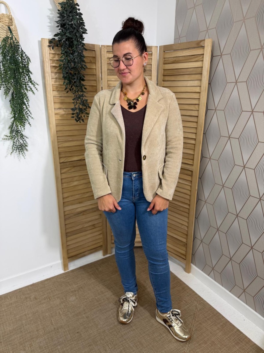 Veste Blazer Effet Velours Petit Prix | Marina & Paloma