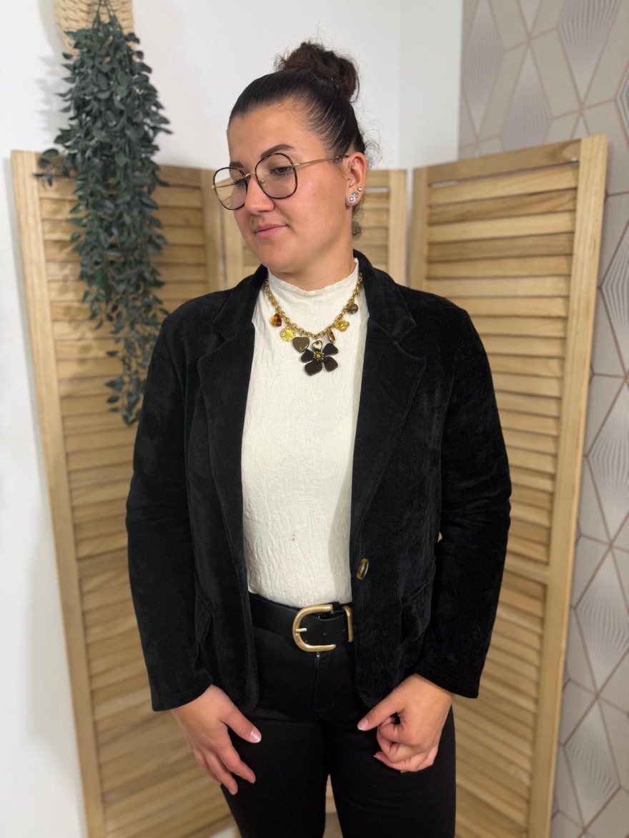 Veste Blazer Effet Velours Petit Prix | Marina & Paloma