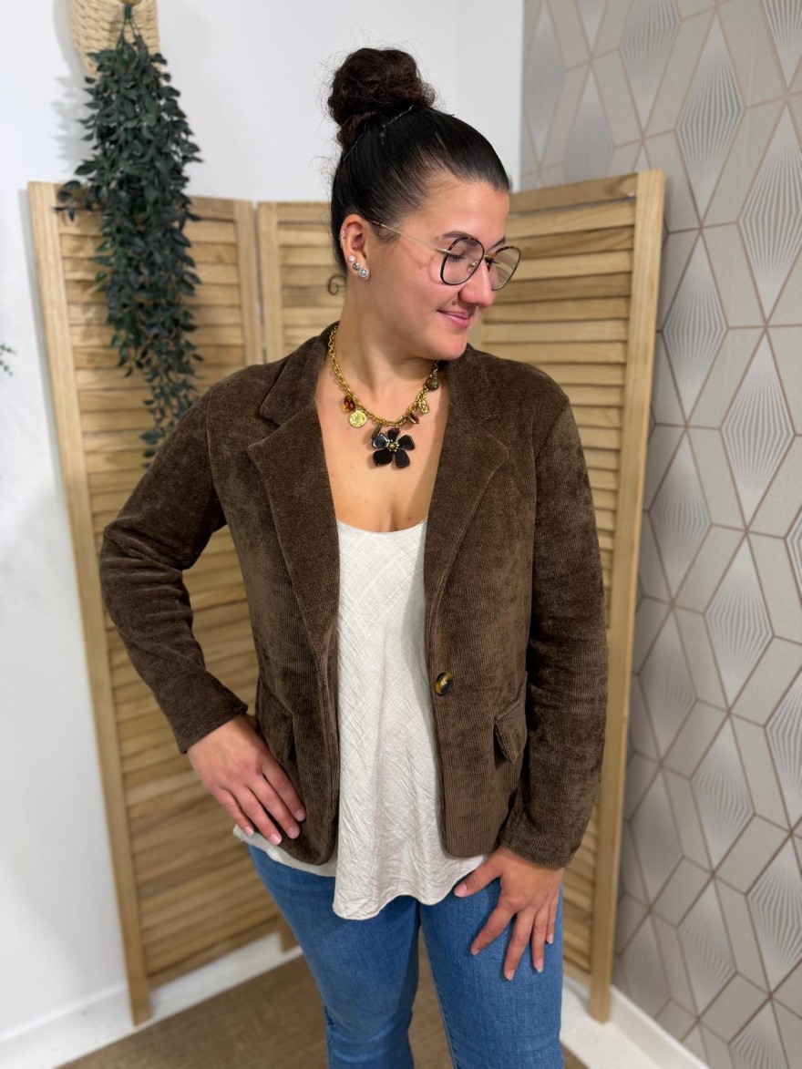 Veste Blazer Effet Velours Petit Prix | Marina & Paloma