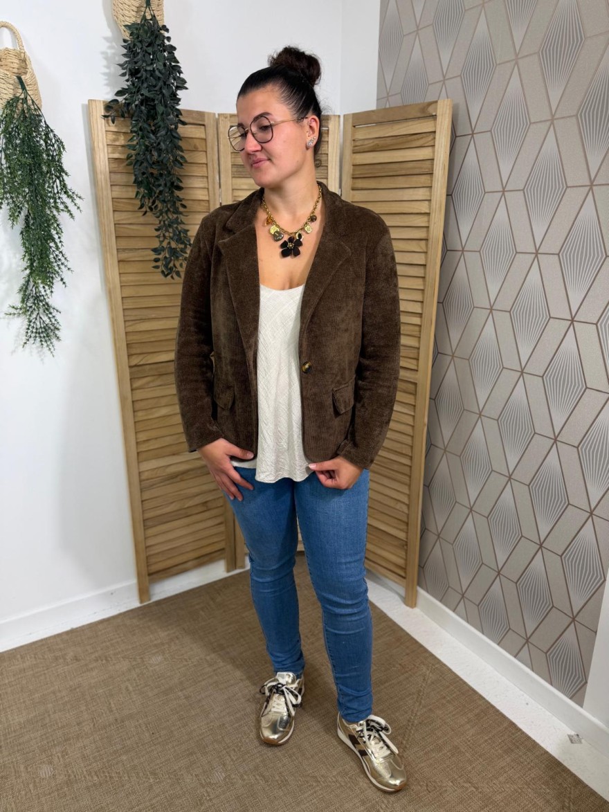 Veste Blazer Effet Velours Petit Prix | Marina & Paloma