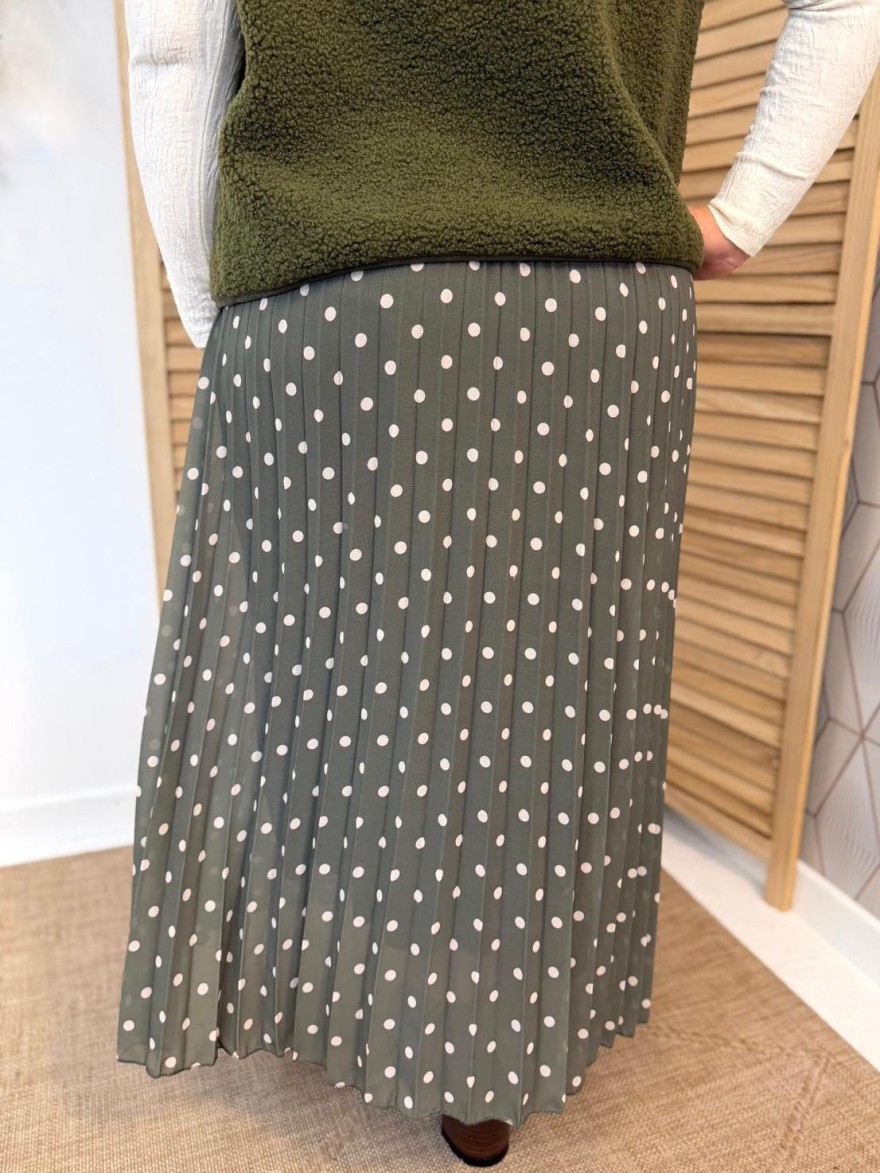 Jupe Longue Plissée à Pois Grande Taille élégante | Marina & Paloma