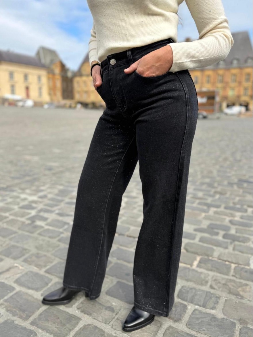 Jean Wide Leg à Strass Sarah John | Marina & Paloma