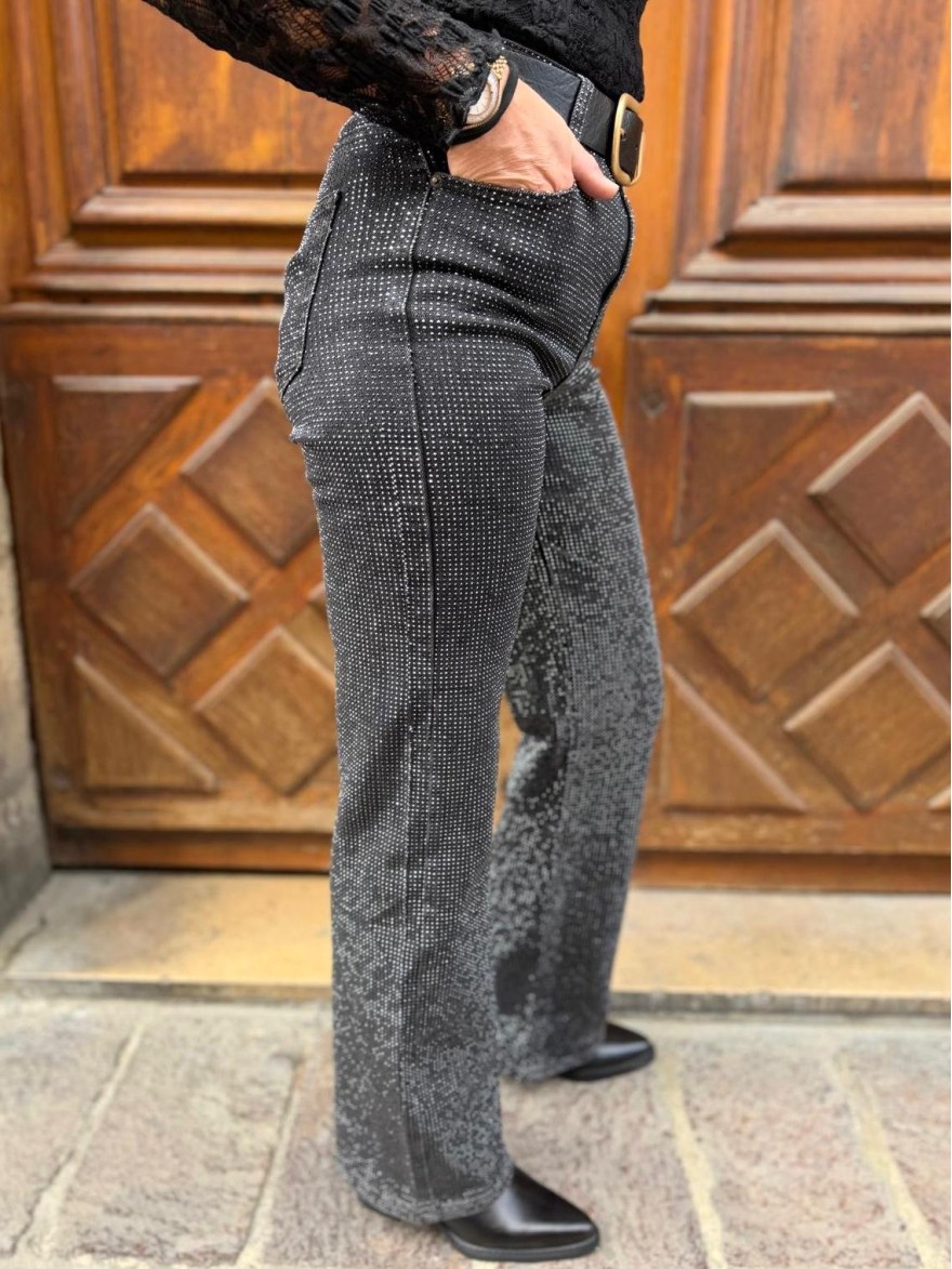 Jean Wide Leg Full Strass Sarah John | Marina & Paloma