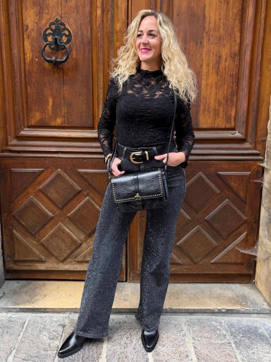 Jean Wide Leg Full Strass Sarah John | Marina & Paloma