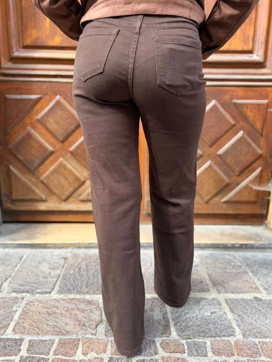 Jean Flare Taille Haute Marron Nina Carter | Marina & Paloma
