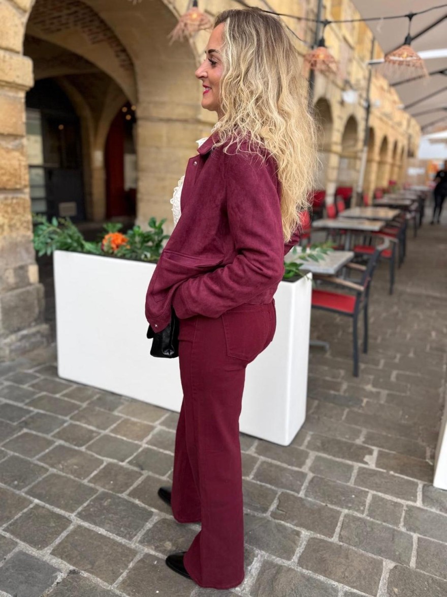 Jean Flare Confortable Bordeaux Nina Carter | Marina & Paloma