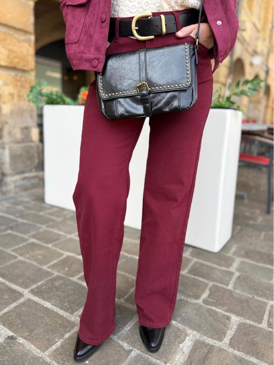 Jean Flare Confortable Bordeaux Nina Carter | Marina & Paloma