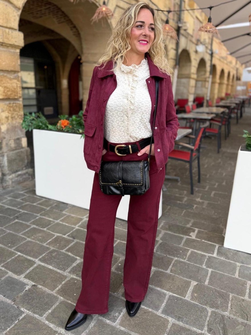 Jean Flare Confortable Bordeaux Nina Carter | Marina & Paloma