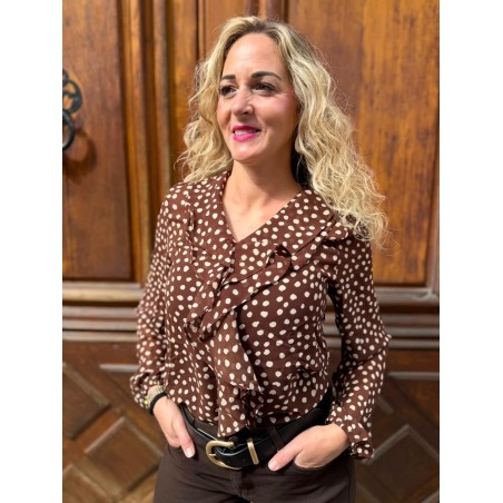 Blouse à Pois Mousseline Col à Volants Vivichy | Marina & Paloma