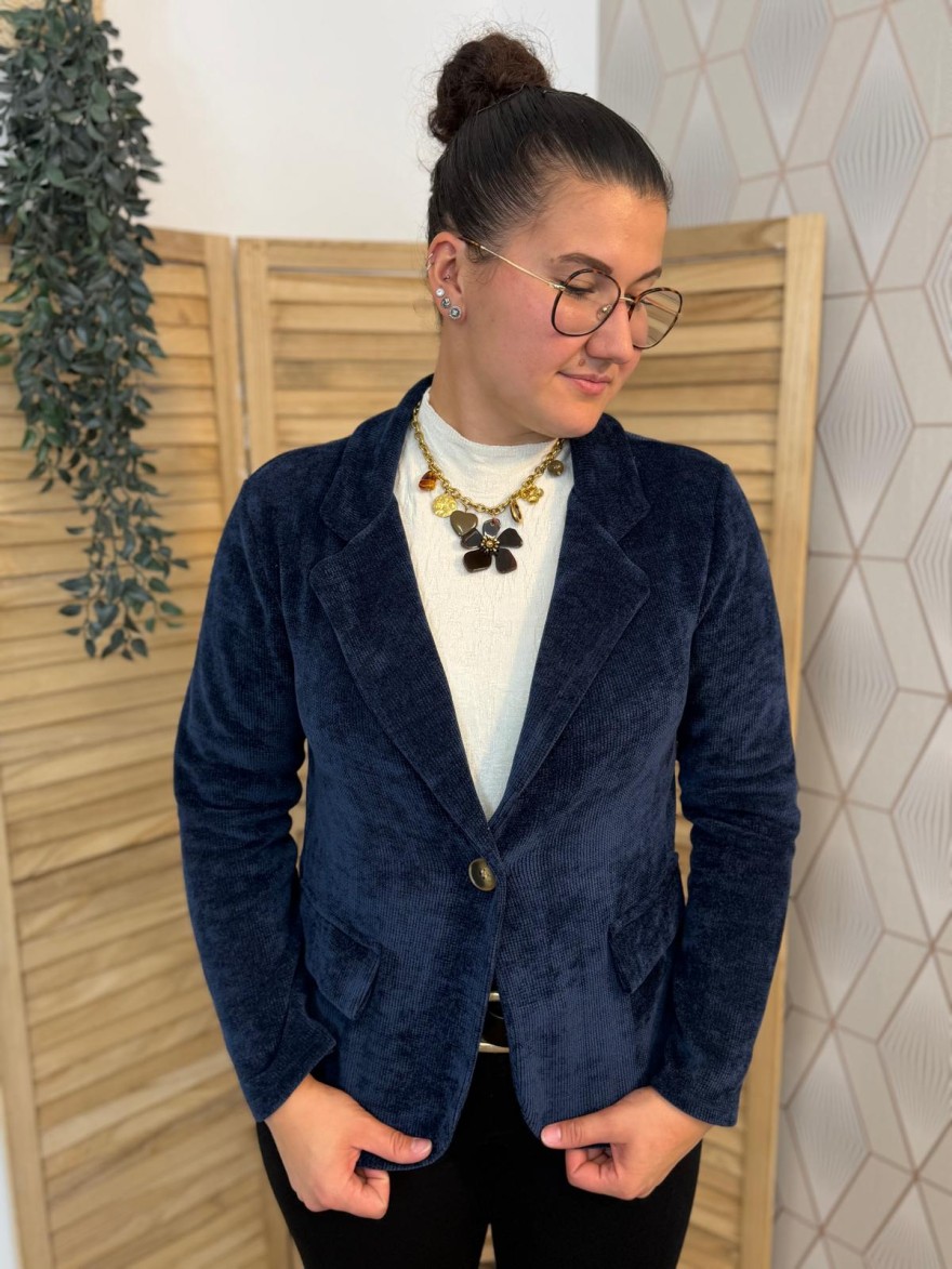 Veste Blazer Effet Velours Petit Prix | Marina & Paloma