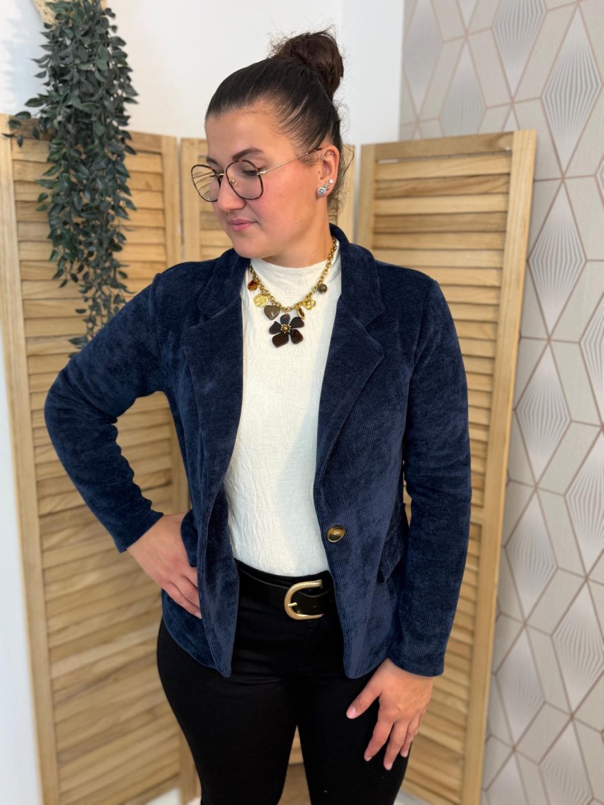 Veste Blazer Effet Velours Petit Prix | Marina & Paloma