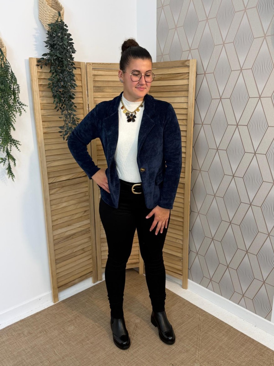 Veste Blazer Effet Velours Petit Prix | Marina & Paloma