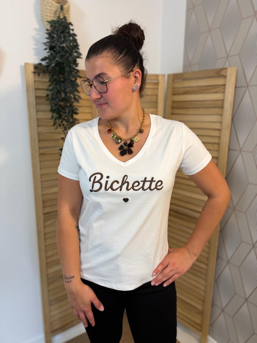 Tee Shirt Col V Bichette Emma et Ella | Marina & Paloma