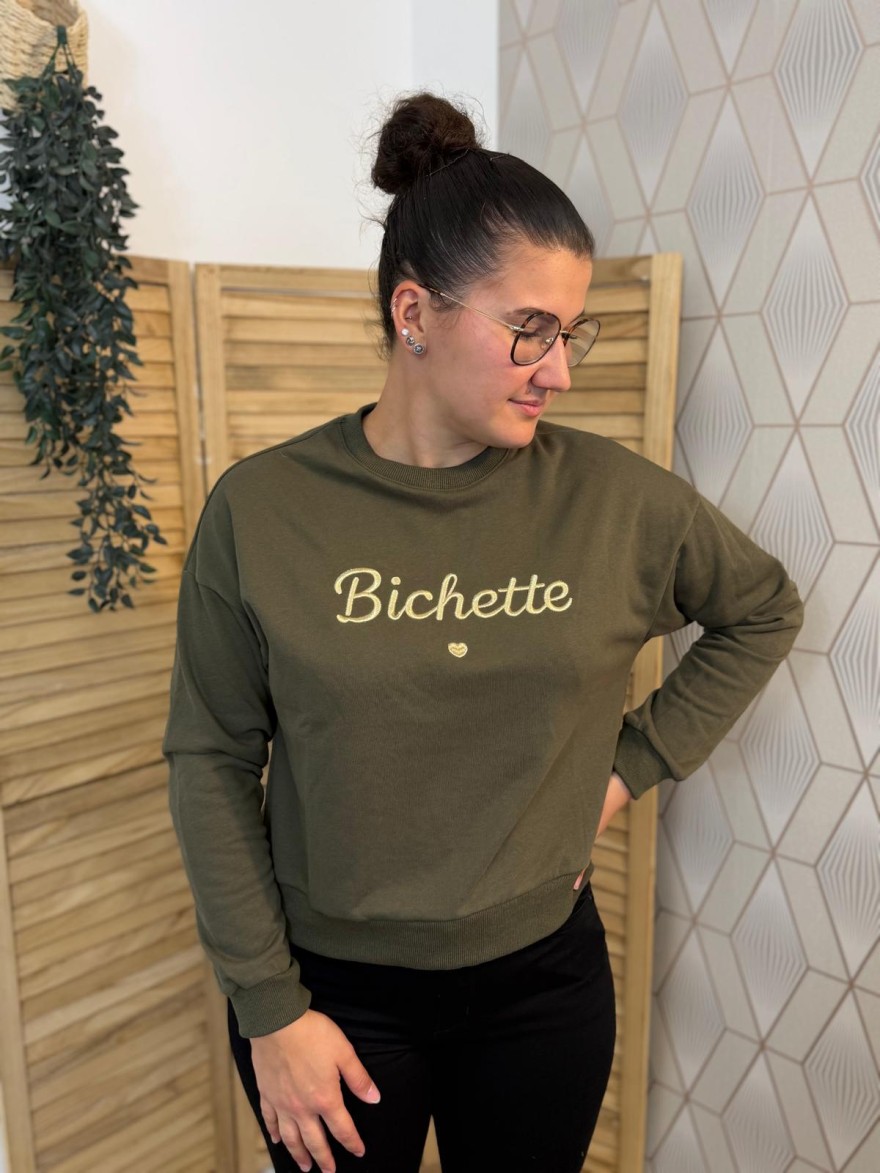 Sweat Bichette Brodé Emma et Ella Femme | Marina & Paloma