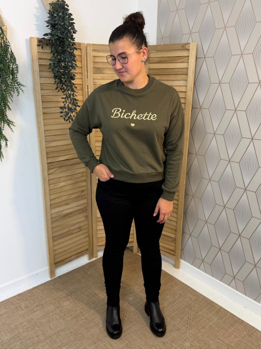Sweat Bichette Brodé Emma et Ella Femme | Marina & Paloma