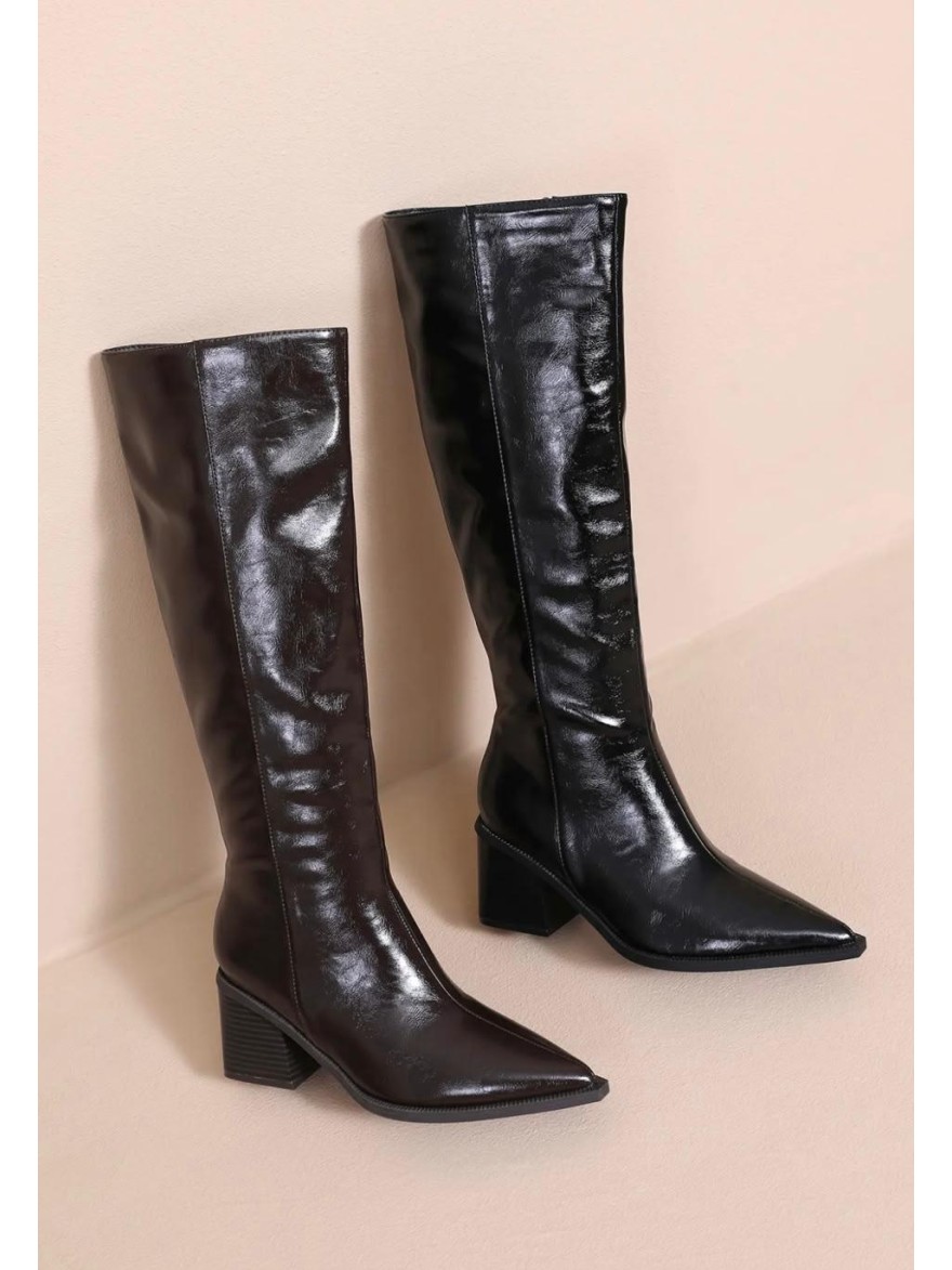 Botte Pointue Brillante Joia Shoes Talon 6 cm | Marina & Paloma
