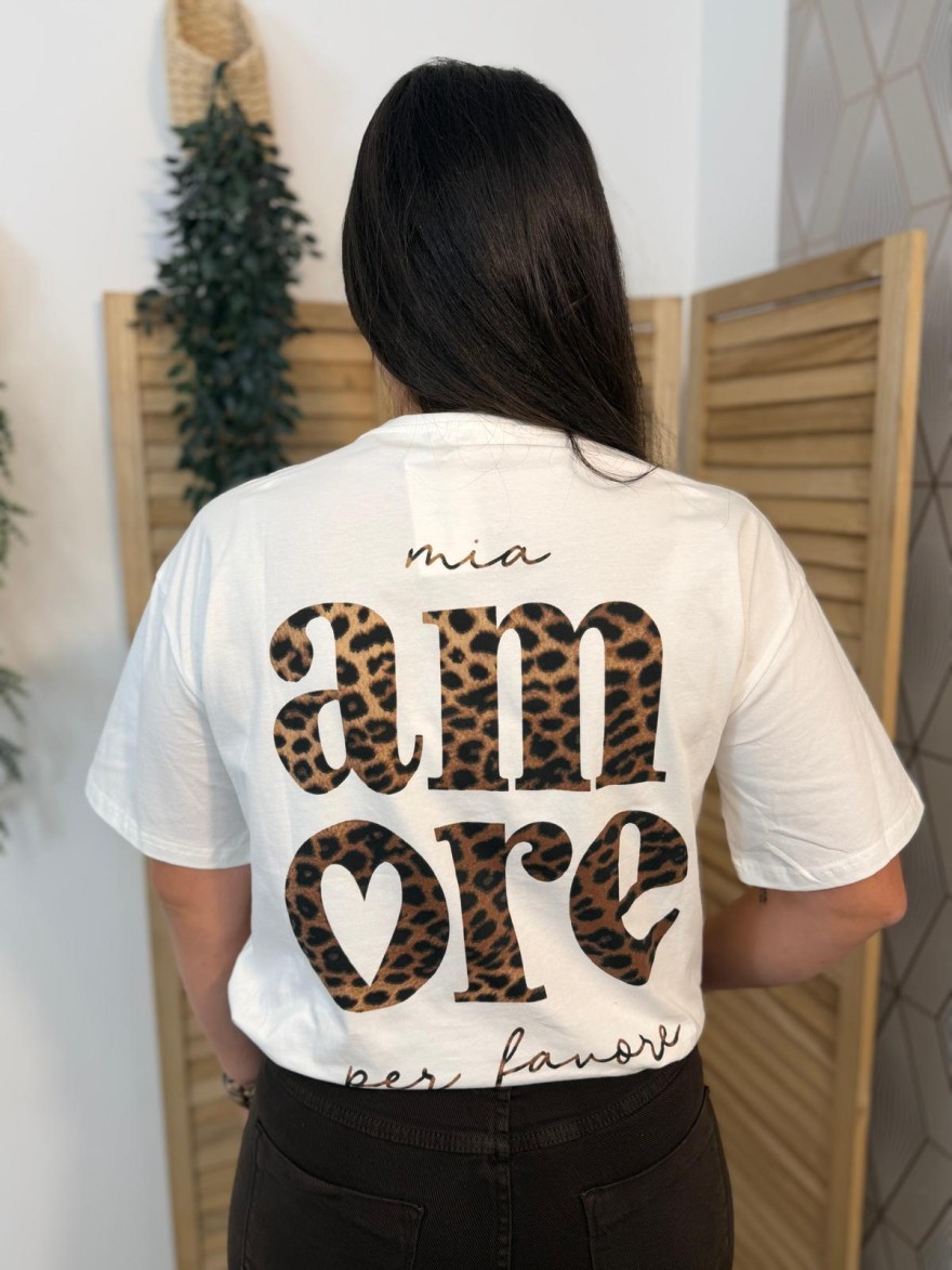 Tee-Shirt Amore Léopard Emma et Ella Femme | Marina & Paloma