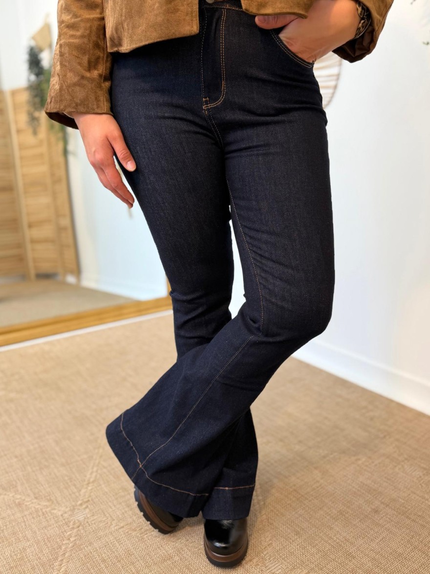 Jean Flare Norfy Brut Taille Haute Femme | Marina & Paloma