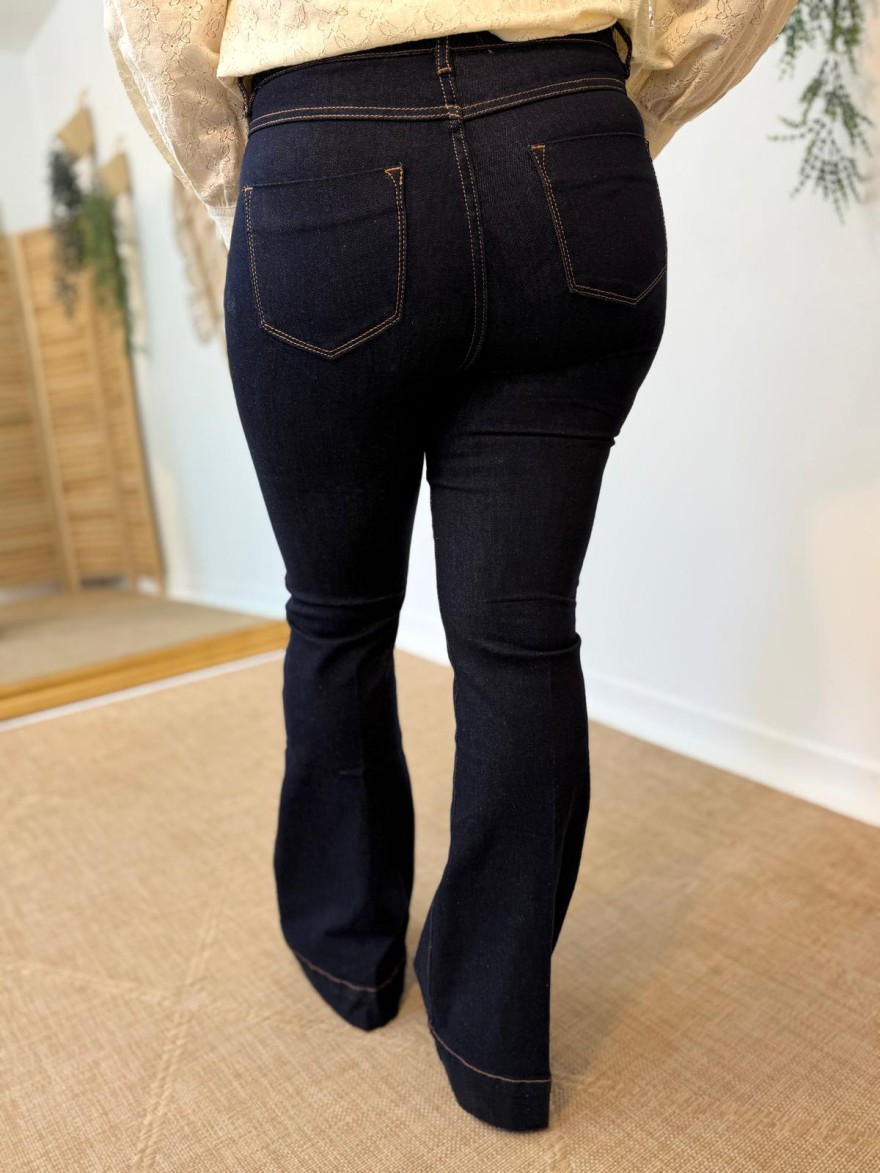 Jean Flare Norfy Brut Taille Haute Femme | Marina & Paloma