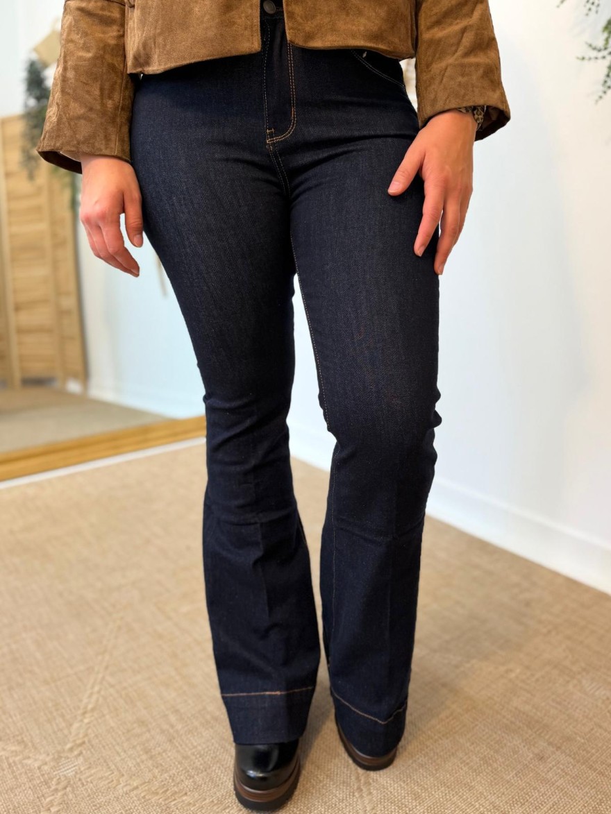Jean Flare Norfy Brut Taille Haute Femme | Marina & Paloma