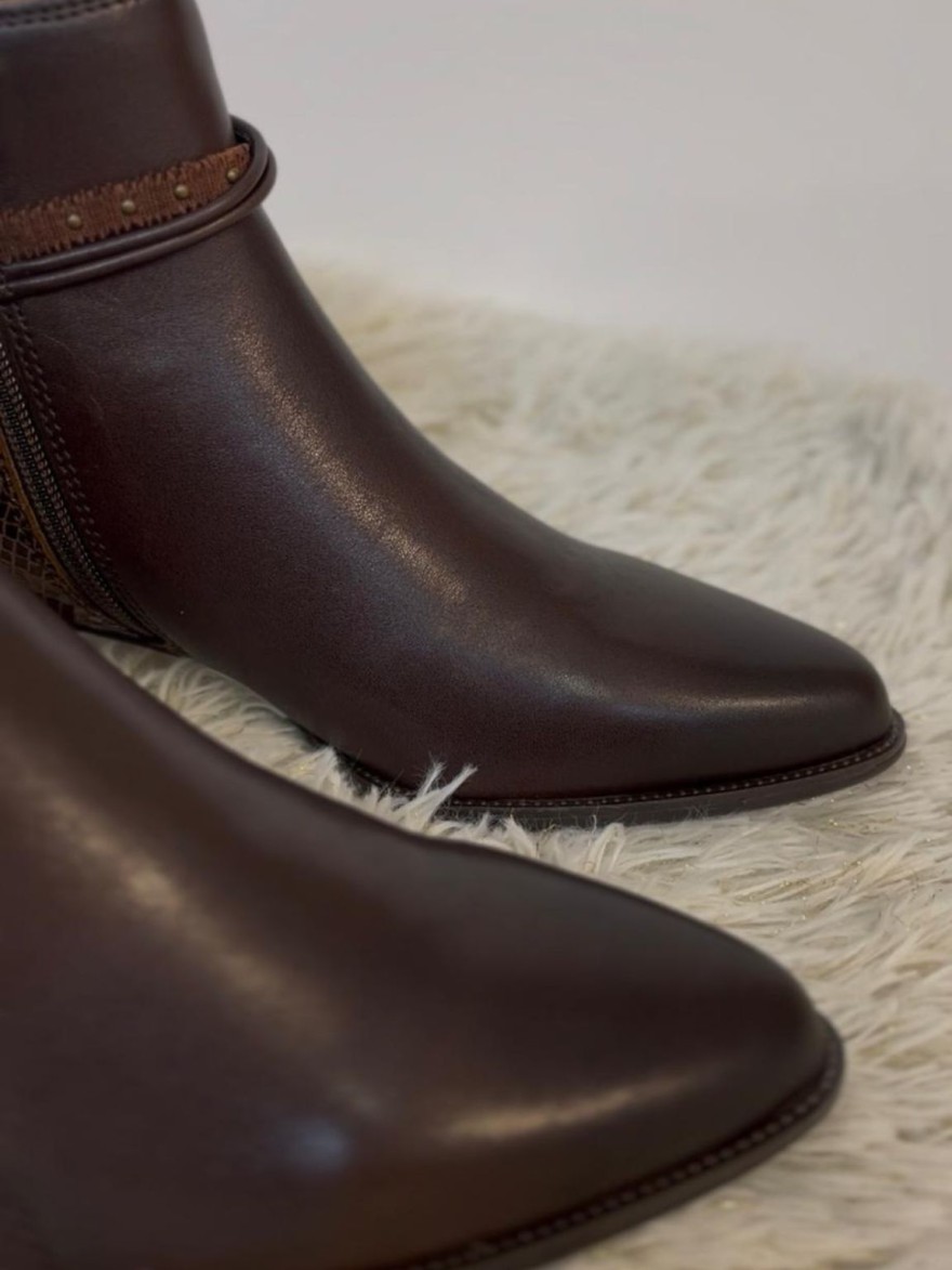 Bottine Fugitive Banks Noire Effet Python Talon 4 cm | Marina & Paloma