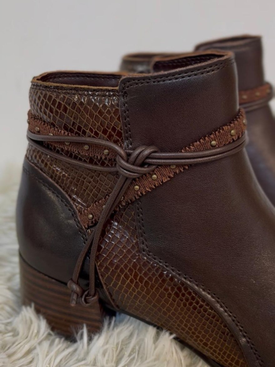Bottine Fugitive Banks Noire Effet Python Talon 4 cm | Marina & Paloma