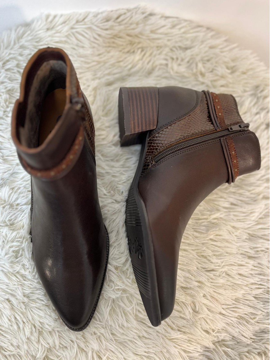 Bottine Fugitive Banks Noire Effet Python Talon 4 cm | Marina & Paloma