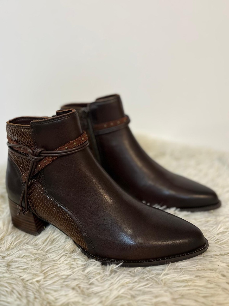 Bottine Fugitive Banks Noire Effet Python Talon 4 cm | Marina & Paloma