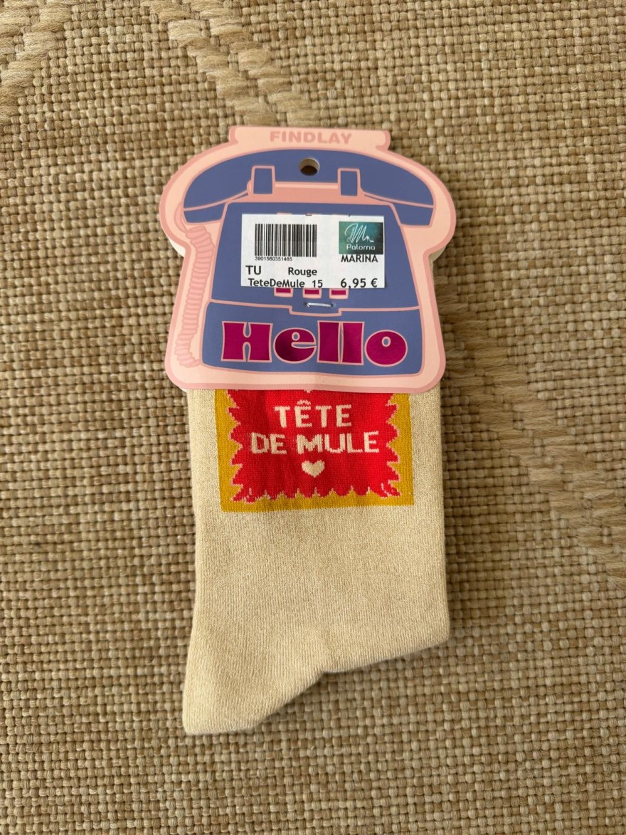 Chaussettes Tête de Mule Femme Beige à Motif Findlay | Marina & Paloma