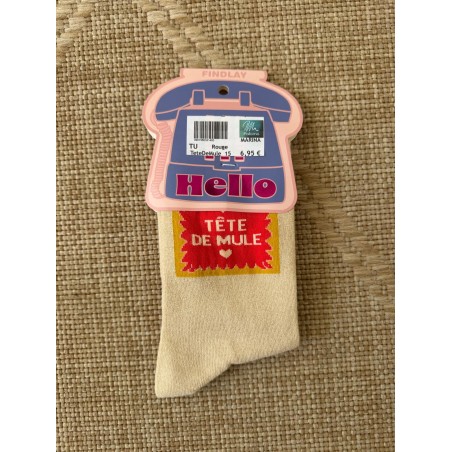 Chaussettes Tête de Mule Femme Beige à Motif Findlay | Marina & Paloma