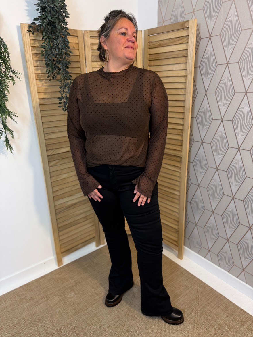 Haut Tulle Transparent à Pois Grande Taille Vivichy | Marina & Paloma