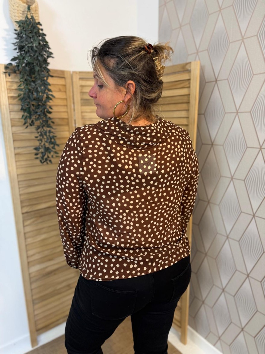 Blouse à Pois Mousseline Grande Taille Vivichy | Marina & Paloma