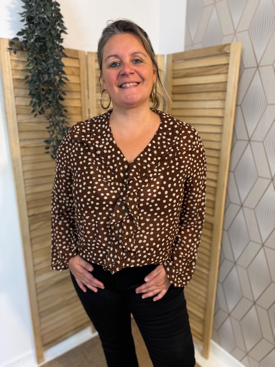 Blouse à Pois Mousseline Grande Taille Vivichy | Marina & Paloma
