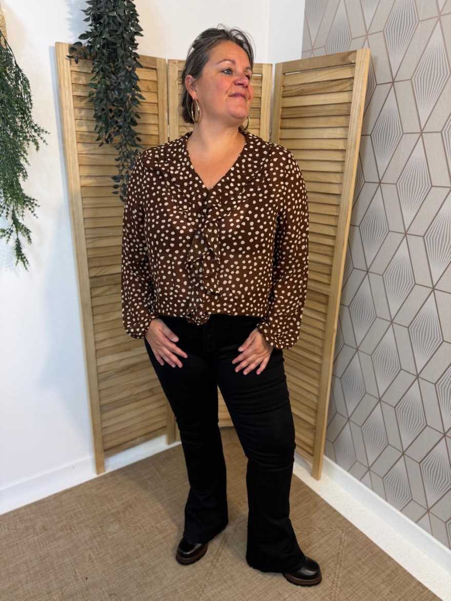 Blouse à Pois Mousseline Grande Taille Vivichy | Marina & Paloma