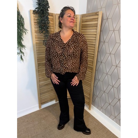 Blouse à Pois Mousseline Grande Taille Vivichy | Marina & Paloma