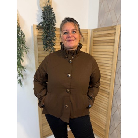 Veste Christy Grande Taille Col à Volant | Marina & Paloma