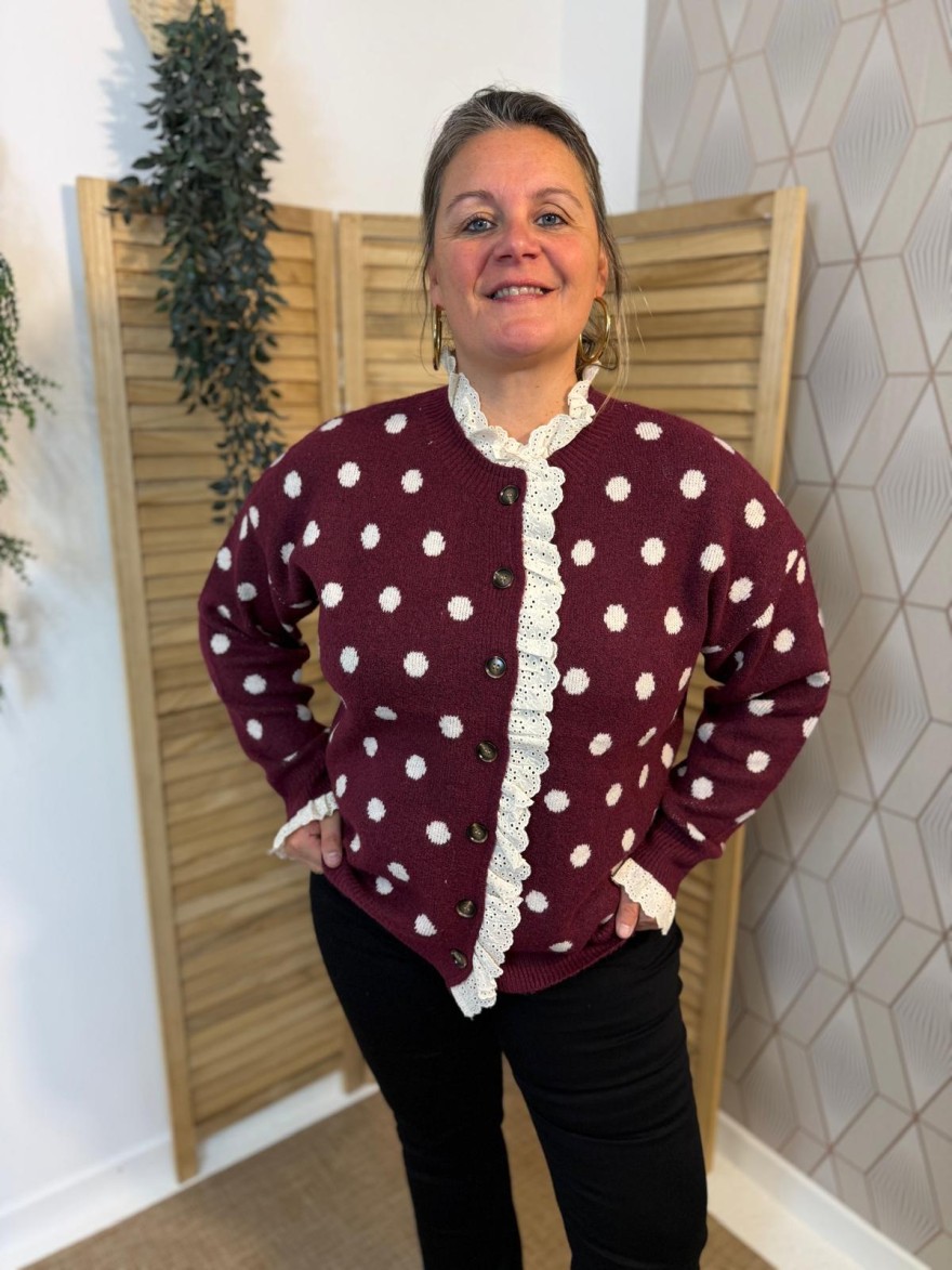 Gilet à Pois Grande Taille In April 86 Femme | Marina & Paloma