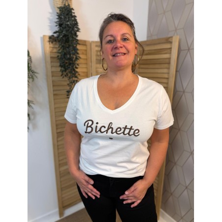 Tee Shirt Col V Bichette Emma et Ella Femme | Marina & Paloma