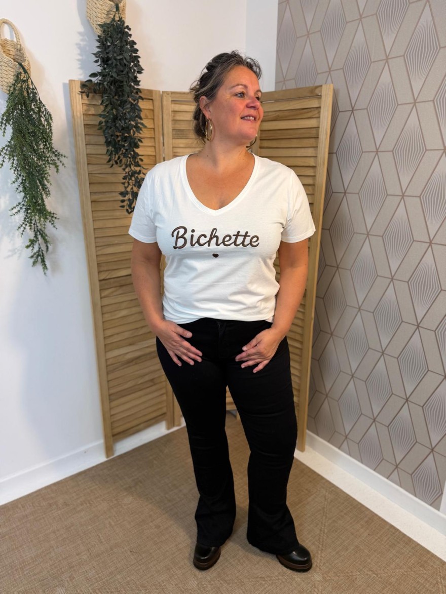 Tee Shirt Col V Bichette Emma et Ella Femme | Marina & Paloma