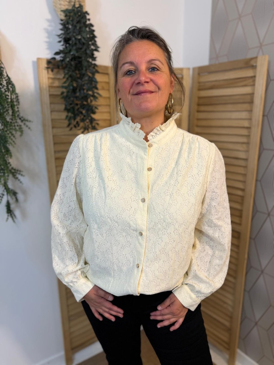 Chemise Brodée Maelle Grande Taille Dentelle | Marina & Paloma