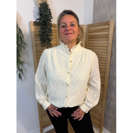 Chemise Brodée Maelle Grande Taille Dentelle | Marina & Paloma